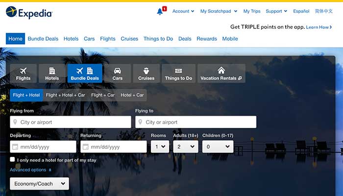 Expedia Screenshot