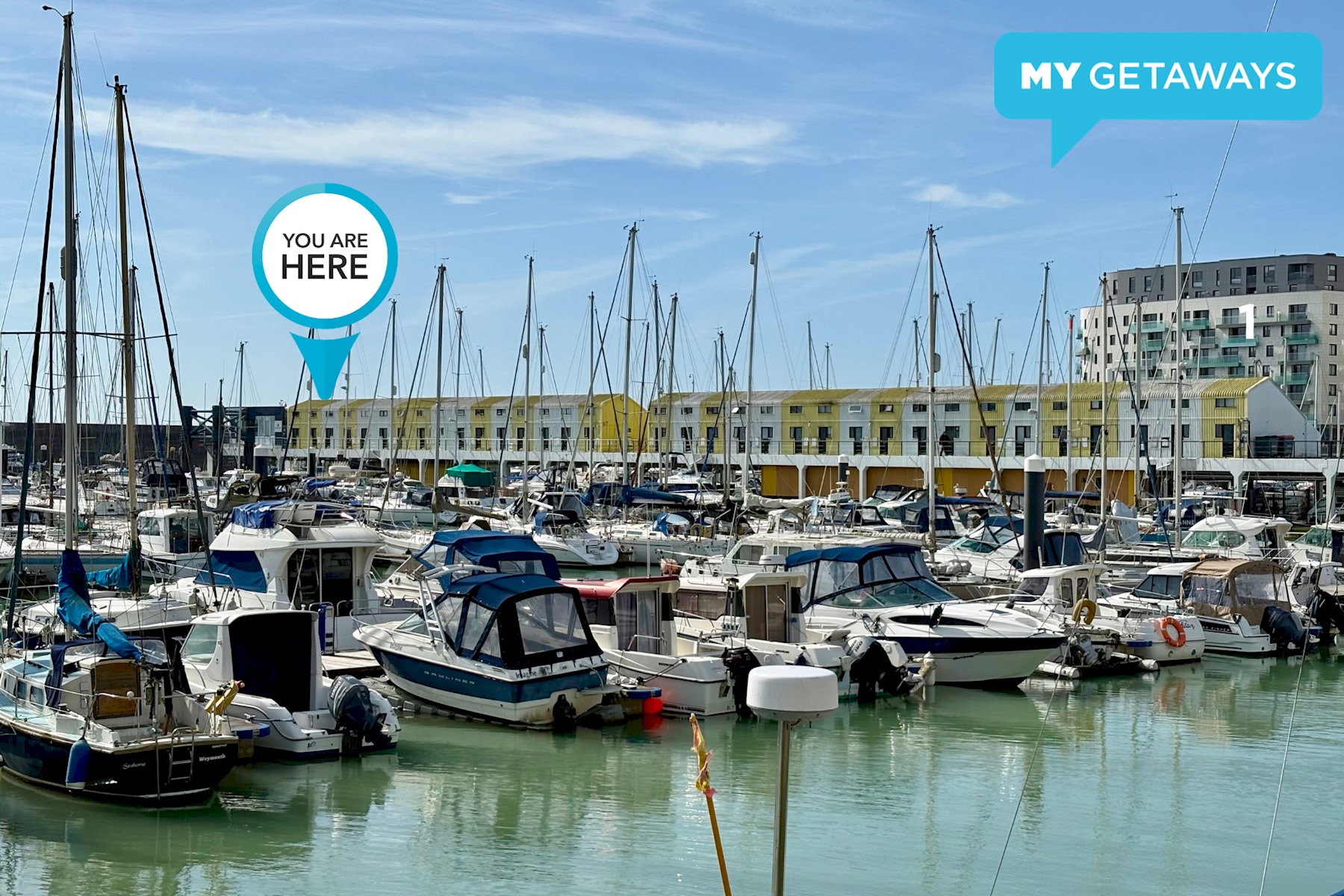 View On the Water 6 A One-of-a-Kind Stay | Free Parking | By My Getaways in 33 Western Concourse, Brighton Marina Village, Brighton BN2 5UP On the Water 6 A One-of-a-Kind Stay | Free Parking | By My Getaways in 33 Western Concourse, Brighton Marina Village, Brighton BN2 5UP - Property image 3 - VivreStays