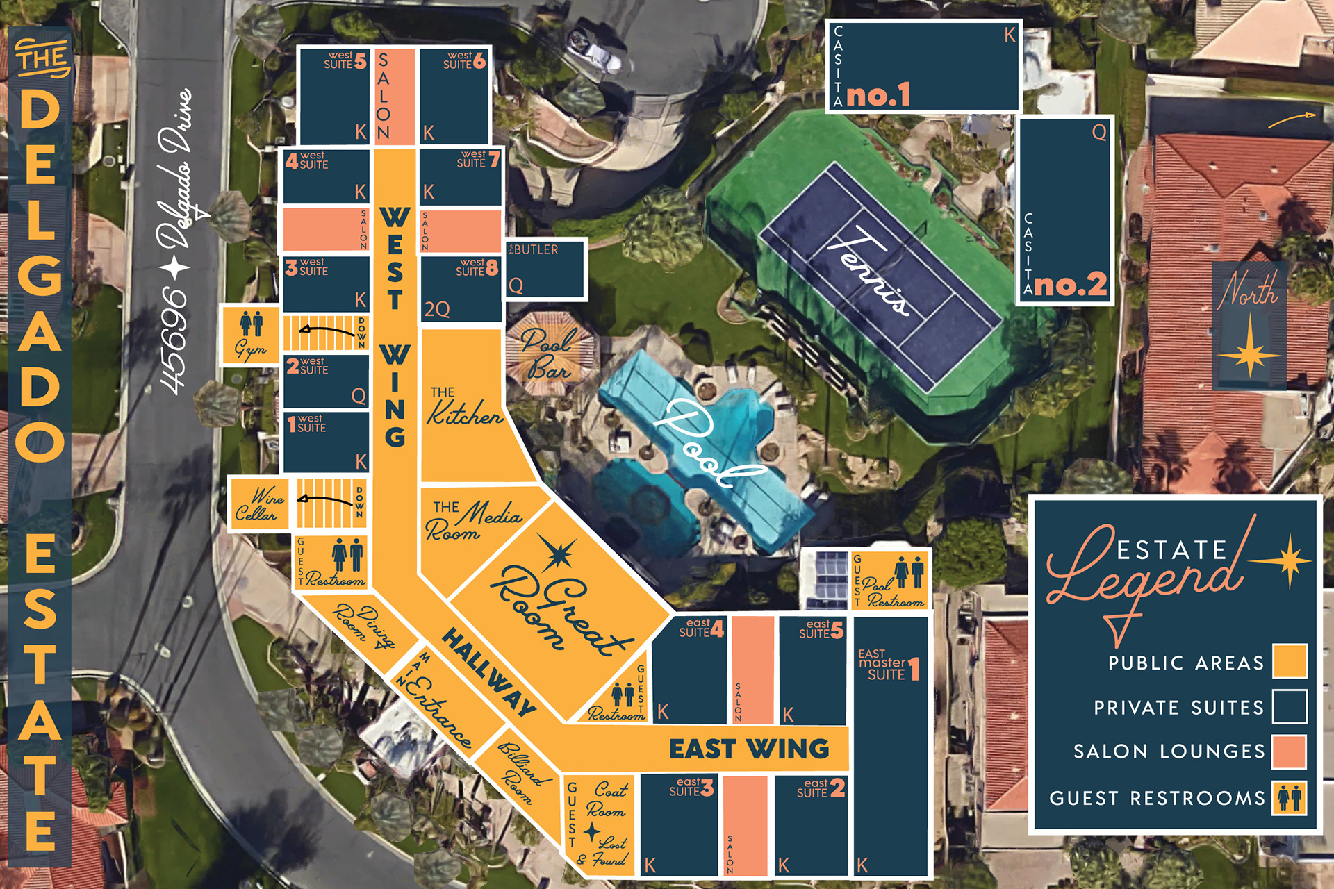 Delgado Estate Incredible 15 BR, 30,000' Estate on 2 Acres | Photo 54